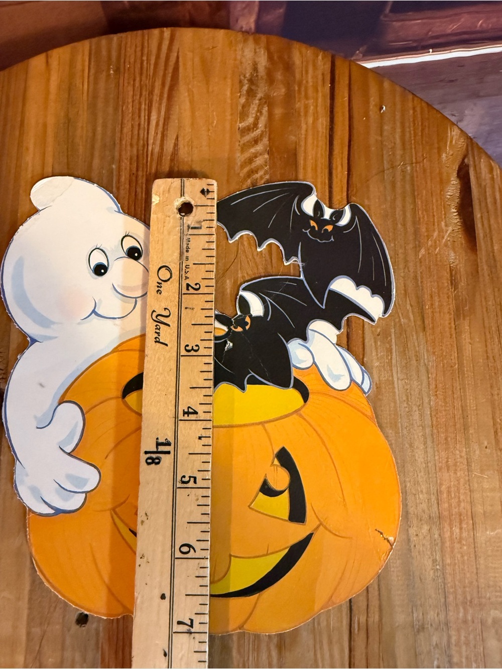 Vintage Halloween Felted Paper Ghost Bats Pumpkin Classic 2 sided Die Cut - Picture 10 of 11
